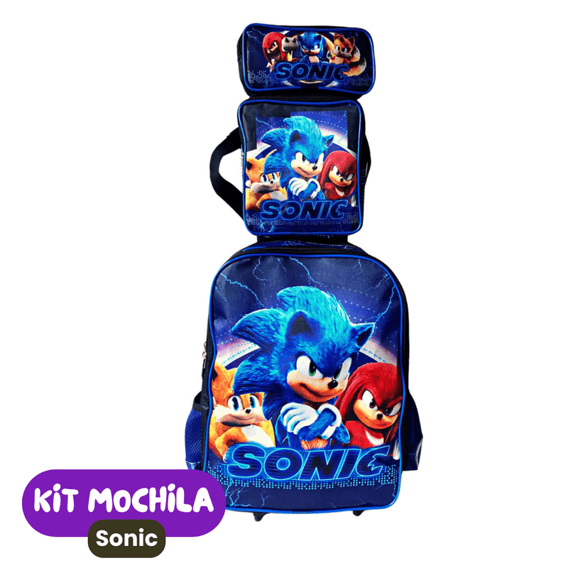 Mochila de Rodinhas Infantil com Estojo + Lancheira [KIT COMPLETO]