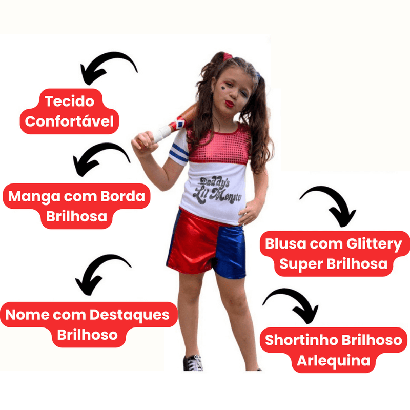 Fantasia Infantil da Arlequina [Vêm com o Taco]